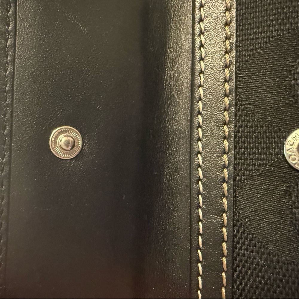 Coach Black Signature Canvas Wallet - Picture 7 of 8